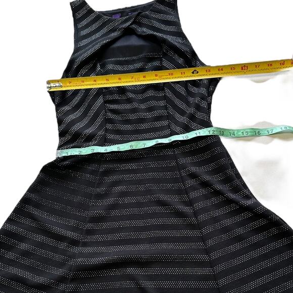 Womens Dress Size Small Black Tank Polka Dot Stripes Softgoth Business Casual - Picture 4 of 8